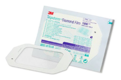 Picture of Transparent Film Dressing 3M™ Tegaderm™ Rectangle 4 X 4-3/4 Inch Frame Style Delivery Without Label Sterile1686