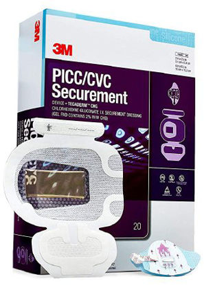 Picture of I.V. Specialty Dressing 3M™ PICC/ CVC Securement Device + Tegaderm™ CHG CHG (Chlorhexidine Gluconate) / Film 4 X 6-1/8 Inch Sterile1879-2100