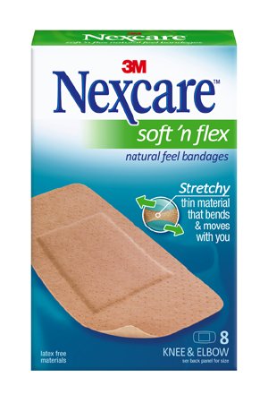 Picture of Adhesive Strip Nexcare™ Soft 'n Flex 2 X 4 Inch Fabric Rectangle Tan Sterile571-08