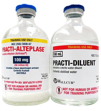 Picture of Clinical Training Medication Practi-Alteplase™ 100 mg / 100 mL Vial Unsterile Fructose / Distilled Water White, Reconstitution Powder / Liquid480AP