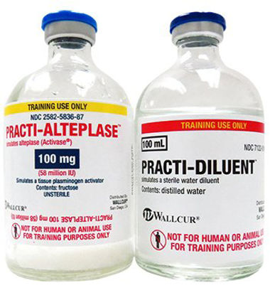 Picture of Clinical Training Medication Practi-Alteplase™ 100 mg / 100 mL Vial Unsterile Fructose / Distilled Water White, Reconstitution Powder / Liquid480AP