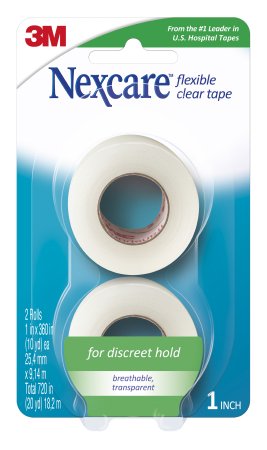 Picture of Medical Tape Nexcare™ Flexible Water Resistant Stretchy Fabric 1 Inch X 10 Yard Clear NonSterile771-2PK