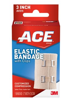 Picture of Elastic Bandage 3M™ ACE™ 3 Inch Width Standard Compression Clip Detached Closure Tan NonSterile207314