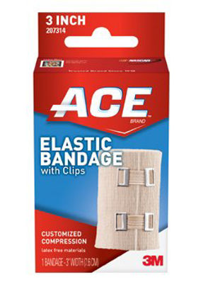 Picture of Elastic Bandage 3M™ ACE™ 3 Inch Width Standard Compression Clip Detached Closure Tan NonSterile207314