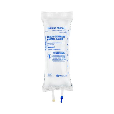 Picture of Clinical Training Medication Practi-Dextrose Normal Saline™ 1000 mL I.V. Bag Distilled Water Liquid273DN