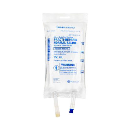 Picture of Clinical Training Medication Practi-Heparin Normal Saline™ 250 mL I.V. Bag Distilled Water Liquid279HN