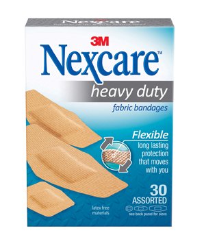 Picture of Adhesive Strip Nexcare™ Heavy Duty 15/16 X 1-1/8 Inch / 7/8 X 2-1/4 Inch / 1-1/8 X 3 Inch Fabric Rectangle Tan Sterile665-30PB