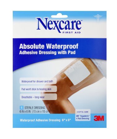 Picture of Adhesive Dressing Nexcare™ Absolute Waterproof 6 X 6 Inch Plastic Square Clear SterileW3588