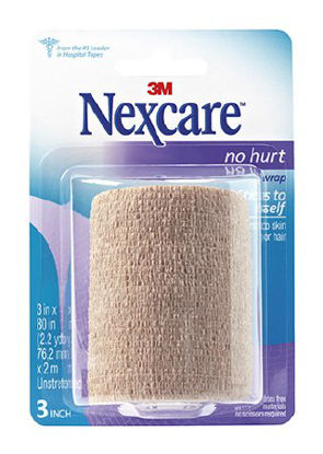 Picture of Medical Tape Nexcare™ No Hurt Self-Adherent Hypoallergenic Material 3 Inch X 2-1/5 Yard Tan NonSterileNHT-3