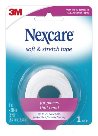 Picture of Medical Tape Nexcare™ Soft and Stretch Perforated Fabric 1 Inch X 6 Yard White NonSterile751