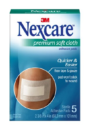 Picture of Adhesive Dressing Nexcare™Premium 2-3/8 X 4 Inch Soft Cloth Rectangle White SterileH3564
