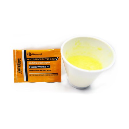 Picture of Clinical Training Medication Practi-Tegretal™ 100 mg Individual Packet Unsterile Fructose / Tartrazine Yellow, Reconstituted PowderTEGMED
