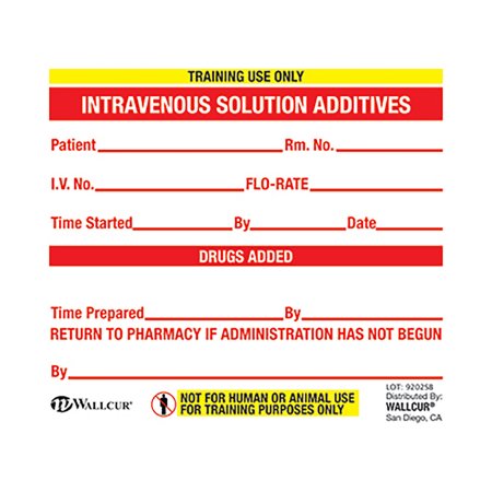 Picture of Training Medication Labels Practi-IV Solution Bag Labels™9202SB