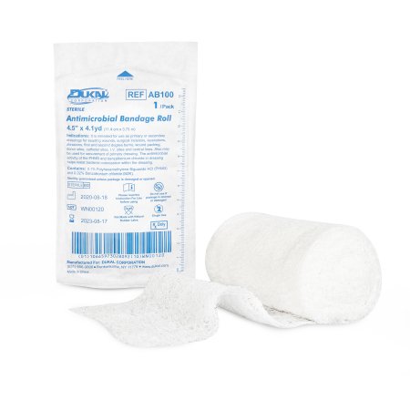 Picture of Antimicrobial Conforming Bandage Gauze / PHMB / Benzalkonium Chloride 4 Inch X 4.1 Yard Roll Shape SterileAB100