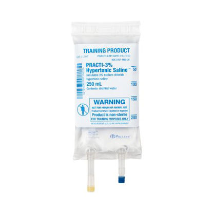 Picture of Clinical Training Medication Practi-3% Hypertonic Saline™ 250 mL I.V. Bag Distilled Water Liquid117HT