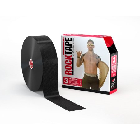 Picture of Kinesiology Tape Rock Tape® Extra Sticky Water Resistant Cotton / Nylon 2 Inch X 35 Yard Black NonSterile081678879