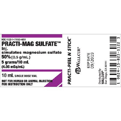 Picture of Training Medication Peel-N-Stick Labels Practi-Magnesium Sulfate™9918MGF