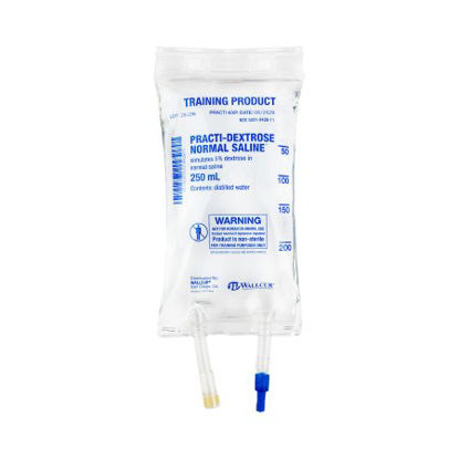 Picture of Clinical Training Medication Practi-Dextrose Normal Saline™ 250 mL I.V. Bag Distilled Water Liquid281DN