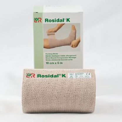 Picture of Compression Bandage Rosidal® K 4 Inch X 5-1/2 Yard High Compression Clip Detached Closure Tan NonSterile55977404