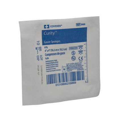 Picture of USP Type VII Gauze Sponge Curity™ Gauze 8-Ply 4 X 4 Inch Square Sterile3968--