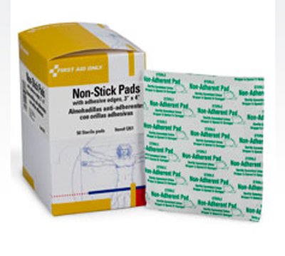 Picture of Adhesive Dressing First Aid Only® 3 X 4 Inch Cotton Rectangle Tan SterileI261