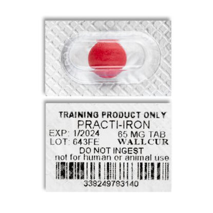 Picture of Clinical Training Medication Practi-Iron™ 65 mg per Dose Blister Pack Round Tablet643FE