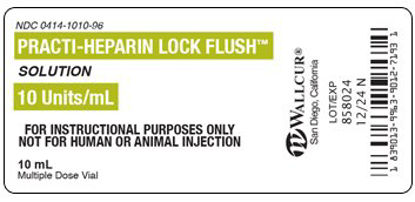 Picture of Training Medication Peel-N-Stick Labels Practi-Heparin Lock Flush 10™9914HLK