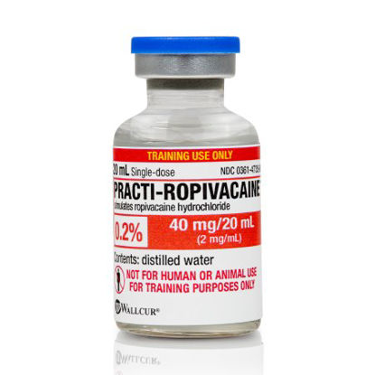 Picture of Clinical Training Medication Practi-Ropivacaine™ 20 mL Vial Distilled Water Liquid104RP