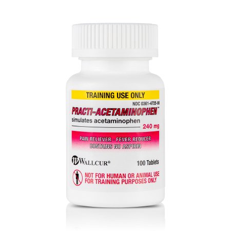 Picture of Clinical Training Medication Practi-Acetaminophen 240 mg™ Oral Med 240 mg per Tablet Bottle Tablet677CM