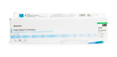 Picture of Urethral Catheter McKesson Straight Tip Hydrophilic Coated PVC 14 Fr. 16 Inch16-MH1614