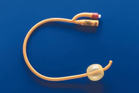 Picture of Foley Catheter Rusch PureGold® 2-Way Coude Tip 30 cc Balloon 16 Fr. Latex318316
