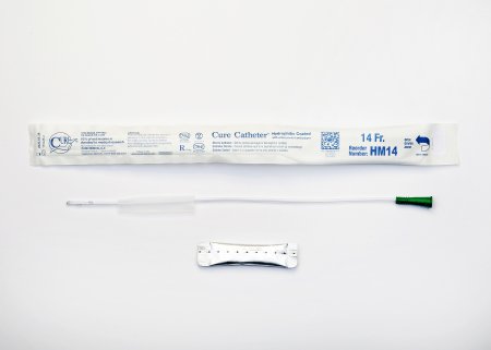 Picture of Urethral Catheter Cure Catheter™ Straight Tip Hydrophilic Coated Plastic 14 Fr. 16 InchHM14
