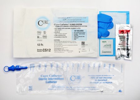 Picture of Intermittent Catheter Kit Cure Catheter™ Closed System / Straight Tip 12 Fr. Without BalloonCS12