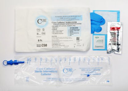Picture of Intermittent Catheter Kit Cure Catheter™ Closed System / Straight Tip 8 Fr. Without BalloonCS8