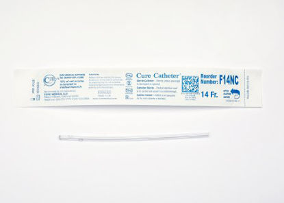 Picture of Urethral Catheter Cure Catheter™ Straight Tip Uncoated PVC 14 Fr. 6 InchF14NC