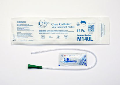 Picture of Urethral Catheter Cure Medical® Straight Tip Uncoated PVC 14 Fr. 16 InchM14UL