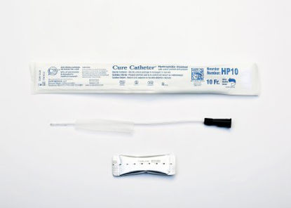 Picture of Urethral Catheter Cure Catheter™ Straight Tip Hydrophilic Coated Plastic 10 Fr. 10 InchHP10