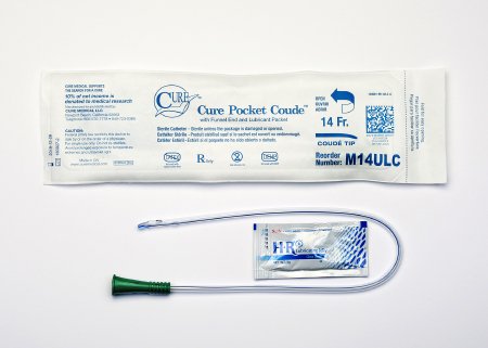 Picture of Urethral Catheter Cure Pocket Cath® Coude Tip Uncoated PVC 14 Fr. 16 InchM14ULC