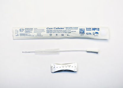 Picture of Urethral Catheter Cure Catheter™ Straight Tip Hydrophilic Coated Plastic 12 Fr. 10 InchHP12