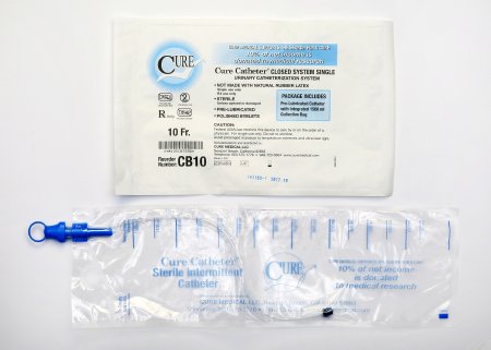 Picture of Intermittent Catheter Kit Cure Catheter™ Closed System / Straight Tip 10 Fr. Without BalloonCB10