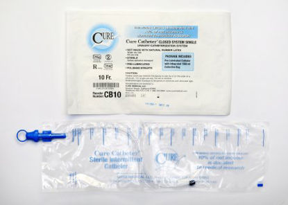 Picture of Intermittent Catheter Kit Cure Catheter™ Closed System / Straight Tip 10 Fr. Without BalloonCB10