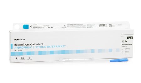 Picture of Urethral Catheter McKesson Straight Tip Hydrophilic Coated PVC 12 Fr. 16 Inch16-MH1612
