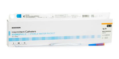 Picture of Urethral Catheter McKesson Coude Tip Hydrophilic Coated PVC 16 Fr. 16 Inch16-MH1616C