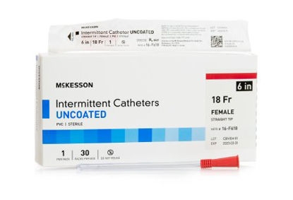 Picture of Urethral Catheter McKesson Straight Tip Uncoated PVC 18 Fr. 6 Inch16-F618