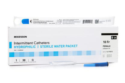 Picture of Urethral Catheter McKesson Straight Tip Hydrophilic Coated PVC 10 Fr. 8 Inch16-FH810