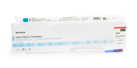 Picture of Urethral Catheter McKesson Straight Tip Hydrophilic Coated PVC 18 Fr. 16 Inch16-MH1618