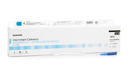 Picture of Urethral Catheter McKesson Straight Tip Hydrophilic Coated PVC 10 Fr. 16 Inch16-MH1610