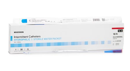 Picture of Urethral Catheter McKesson Coude Tip Hydrophilic Coated PVC 18 Fr. 16 Inch16-MH1618C