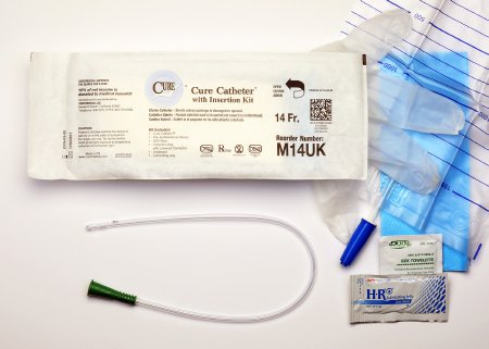 Picture of Intermittent Catheter Kit Cure Medical® U-Shape Straight Tip 14 Fr. Uncoated PVCM14UK