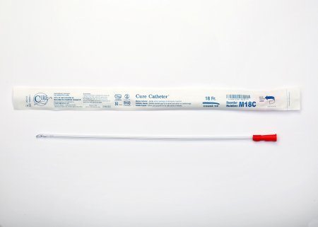 Picture of Urethral Catheter Cure Catheter™ Coude Tip Uncoated PVC 18 Fr. 16 InchM18C